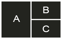 Layout configuration preview with left component and stacked right components